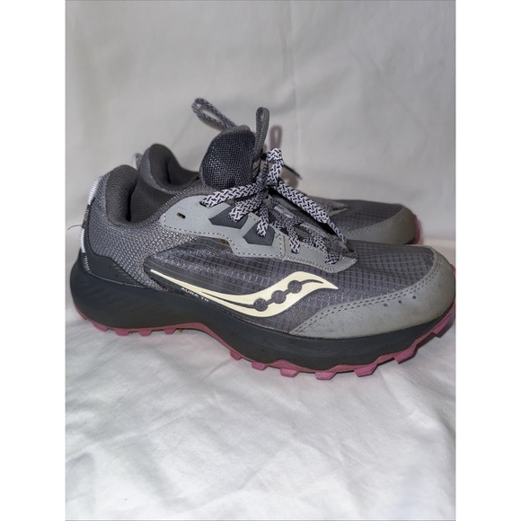 Saucony Shoes - Saucony Aura TR S10862-12 Women's 7.5 Running‎ Shoes Fossil Grape Lace Up